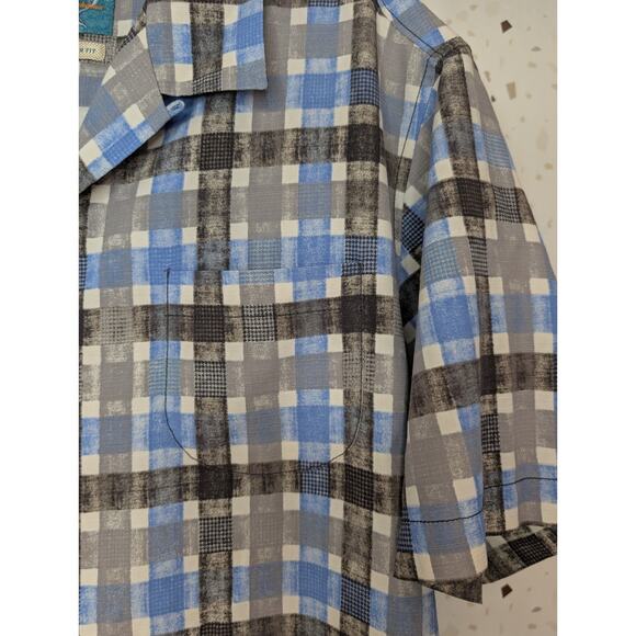 EUC Tommy Bahama Men's LRG Plaid Hawaiian Island Modern Fit Silk Shirt - Picture 5 of 7